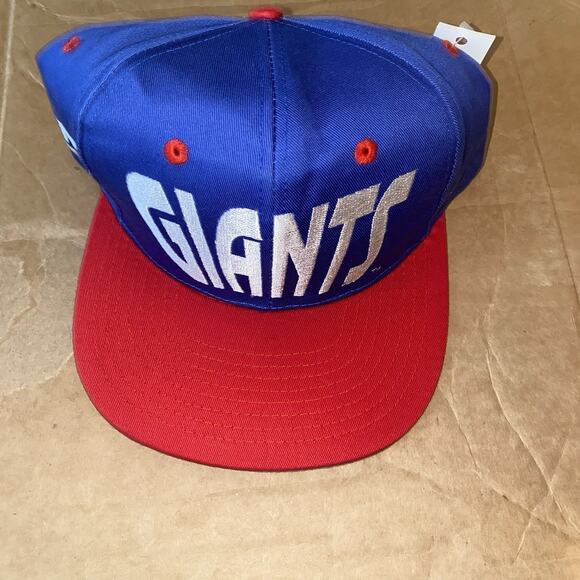 Vintage New York Giants Annco Snapback Hat NWT Deadstock Blue Red NFL - Picture 2 of 14